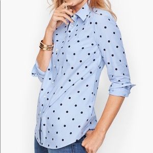 Talbots Chambray Dot Button-Down